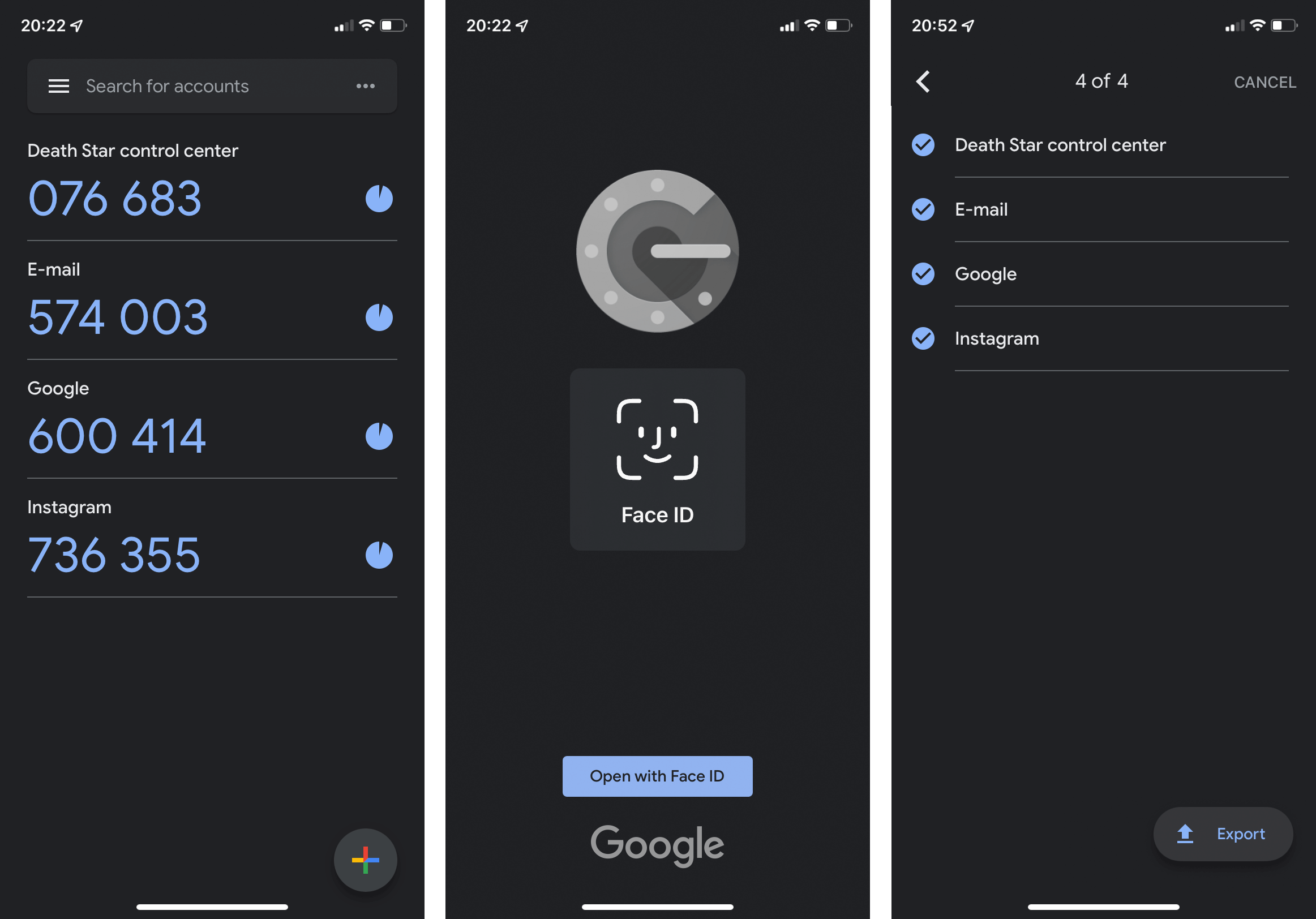  نسخه iOS Google Authenticator