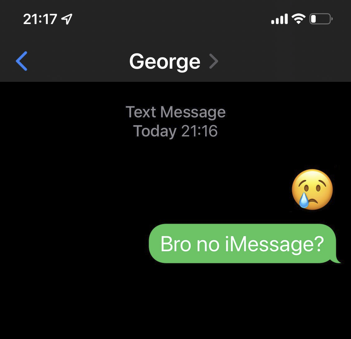 زندگی بدون iMessage سبز و بدون شکلک است